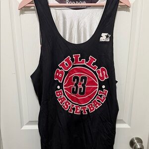 Starter Bulls Black Basketball Tank